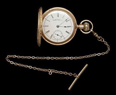 Appraisal: Waltham gold pocket watch kt yellow gold double case No