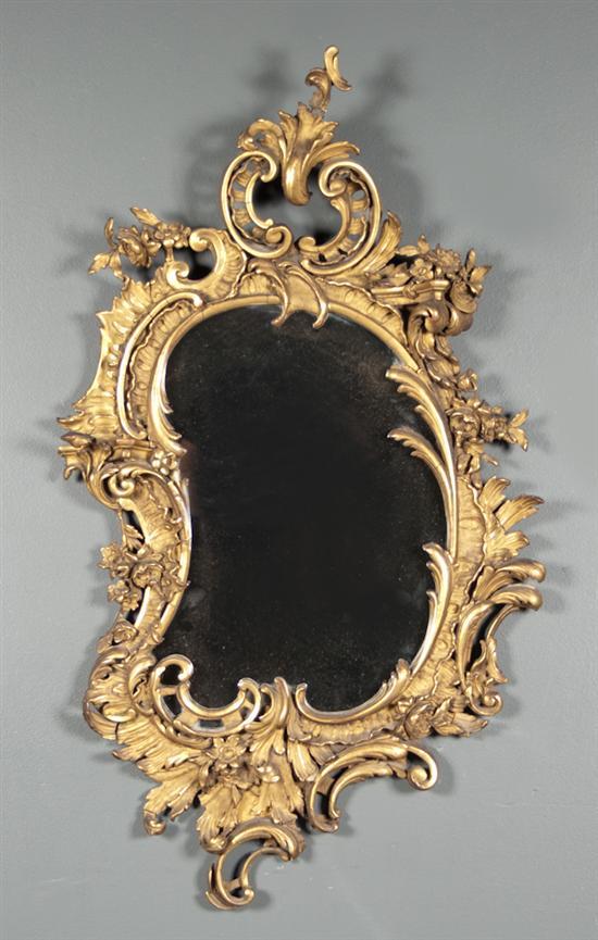 Appraisal: English Rococo style gesso giltwood mirror late th century in