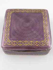 Appraisal: A silver box with guilloche enamel decoration AF spurious Russian