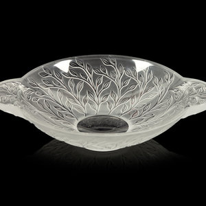 Appraisal: A Lalique Chevrefeuille Vide Poche Second Half th Century Width