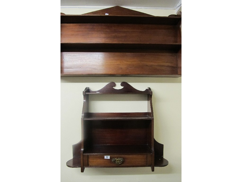 Appraisal: Two mahogany wall shelves