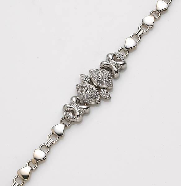 Appraisal: A diamond and k white gold bracelet estimated total diamond