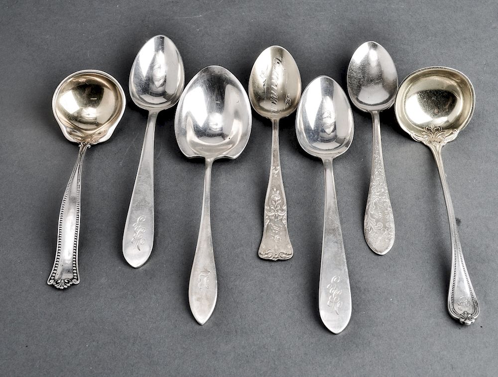 Appraisal: Sterling Silver Spoon Assortment Pieces Assortment of sterling silver spoons