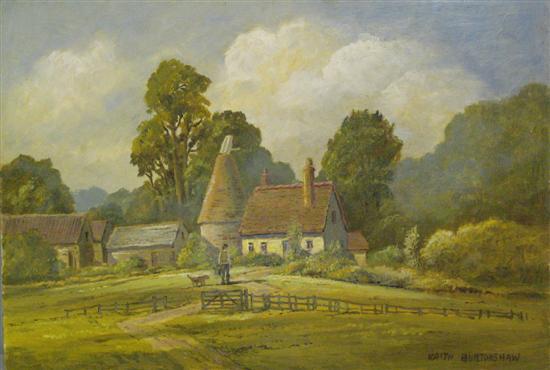 Appraisal: Keith Burtonshaw five oils on board of Kentish Oast Houses