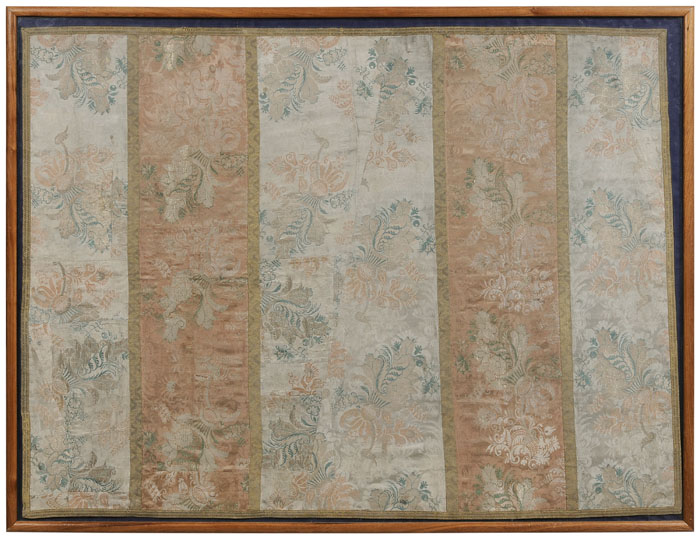 Appraisal: Silk Border Panel French or English probably th century brocaded