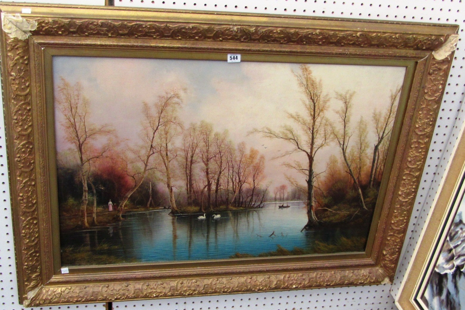 Appraisal: Nils Hans Christiansen - Lake scene oil on canvas signed