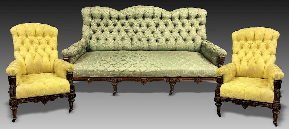 Appraisal: Herter Brothers Three Piece Parlor Set Herter Brothers New York