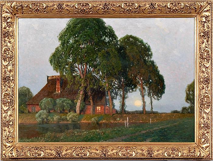 Appraisal: LANDSCAPE BY GEORGE MEINZOLT GERMAN - oil on canvas signed