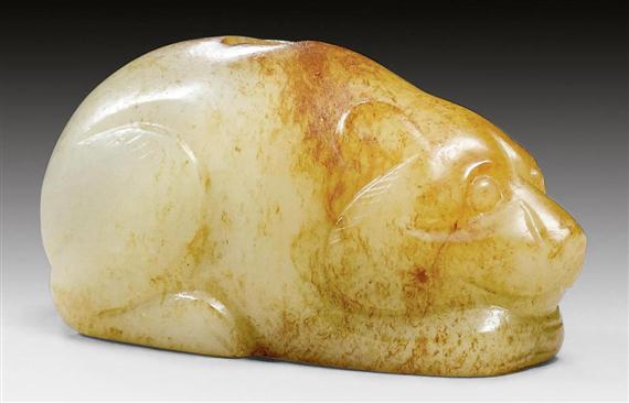 Appraisal: A FINE JADE CARVING OF A FRIENDLY BEAR China Ming