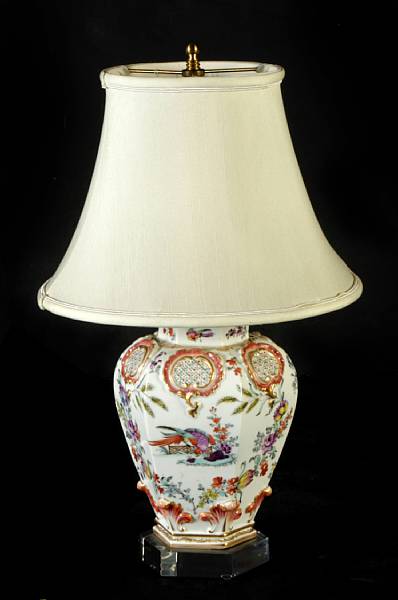 Appraisal: A group of seven assorted porcelain and marble table lamps