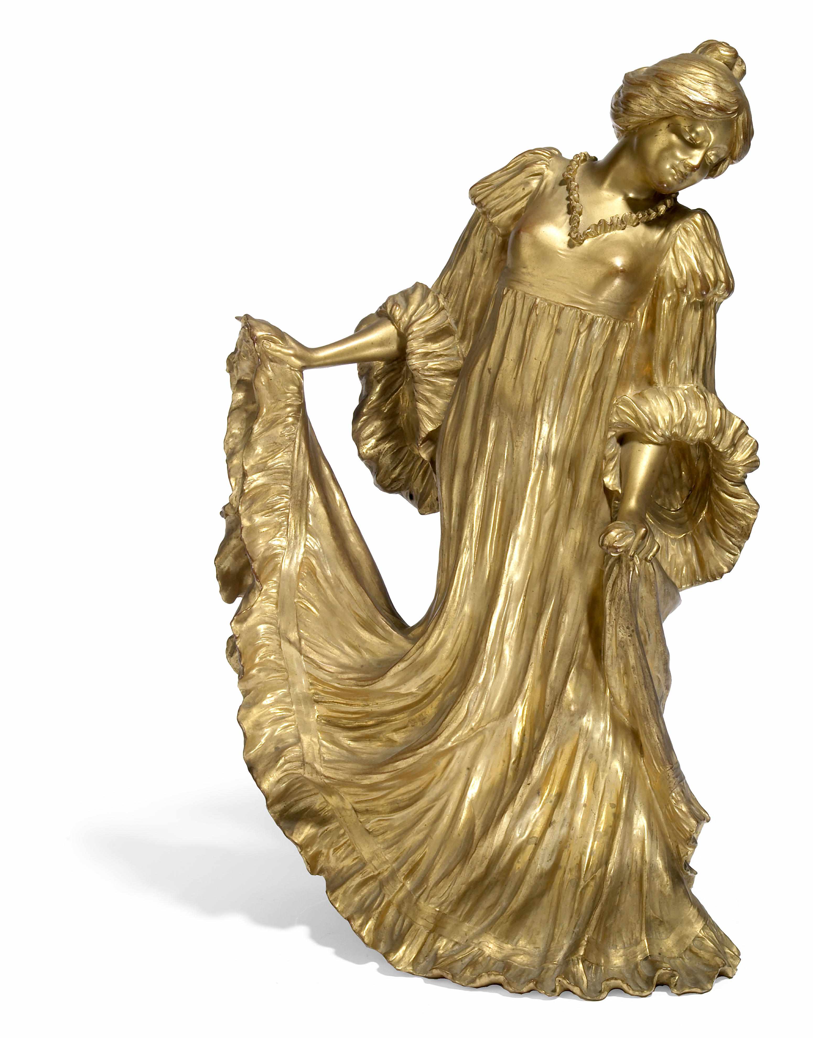 Appraisal: Ernest Wante Belgian - Dancer circa gilt bronze signed E