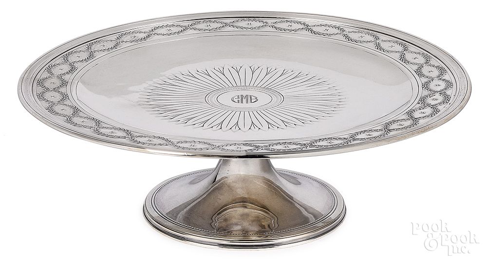 Appraisal: Tiffany Co sterling silver cake stand Tiffany Co sterling silver