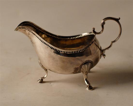 Appraisal: th C Irish Georgian Sterling Sauce Boat maker George Wheatley