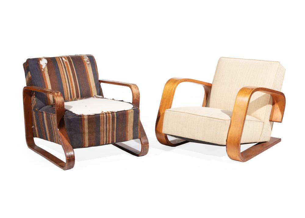 Appraisal: Two Alvar Aalto for Artek Lounge Chairs s Finland Tank