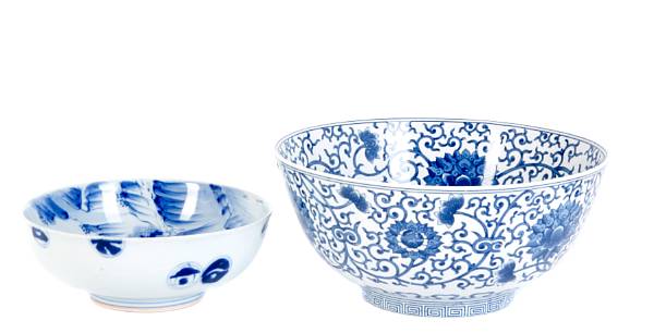 Appraisal: Two Asian blue and white porcelain bowls comprising a Japanese