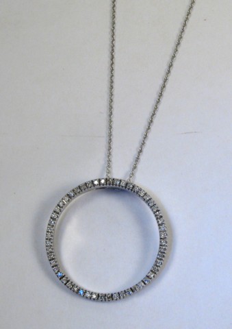 Appraisal: DIAMOND AND WHITE GOLD PENDANT NECKLACE the k pendant is