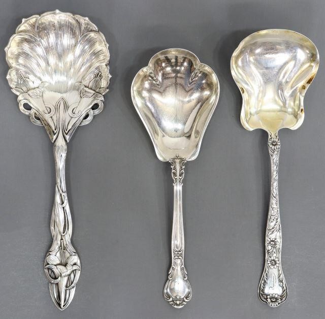 Appraisal: lot of American sterling silver serving spoons including Frank W