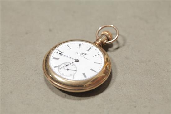 Appraisal: OPEN FACE POCKET WATCH Railroad watch in a marked ''Fahey's