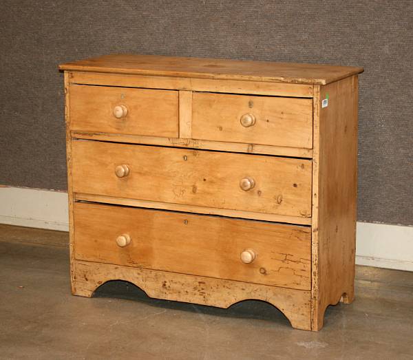 Appraisal: A late Victorian pine chest of drawers late th century