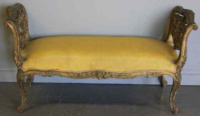 Appraisal: Louis XV Style Carved Patinated Bench From a Pelham NY