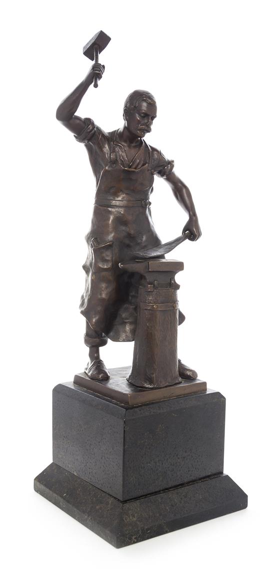 Appraisal: Sale Lot Spiro Schwatenberg German - Blacksmith Striking on an