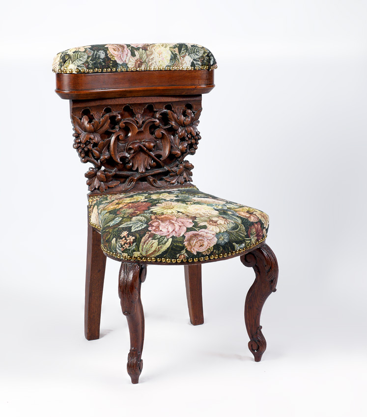 Appraisal: BLACK FOREST CARVED VALET CHAIR Circa mid th century Top