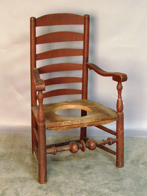 Appraisal: Delaware Valley ladderback potty chair th c