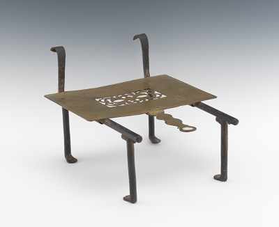 Appraisal: A Hand Made Brass and Wrought Iron Fireplace Trivet A