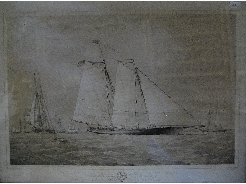 Appraisal: T G Dutton Lithographer - 'The Schooner Yacht America Tons'