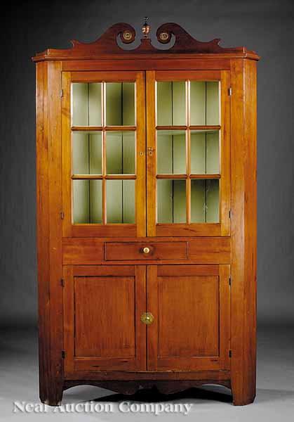 Appraisal: A Southern Federal Cherrywood Corner Cupboard early th c possibly