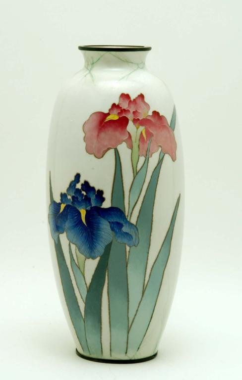 Appraisal: A cloisonne vase by Teitaro Kumeno Decorated with irises on