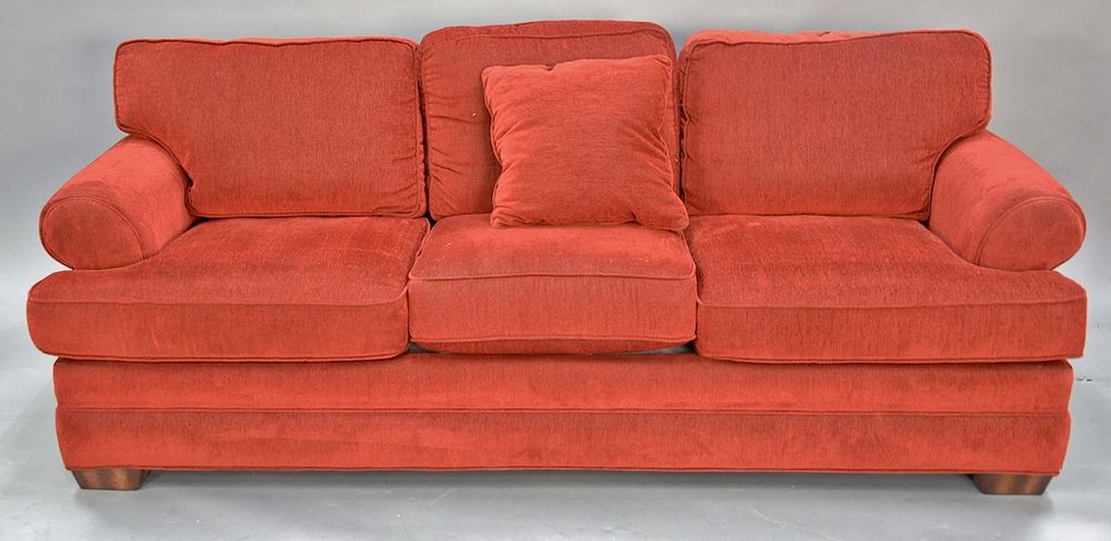 Appraisal: Two red sofas including a Flexsteel sofa and a Crate