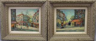 Appraisal: After Antoine Blanchard c - pair of street scenes Signed