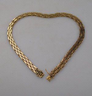 Appraisal: ct yellow gold flat mesh necklace with concealed snap approx