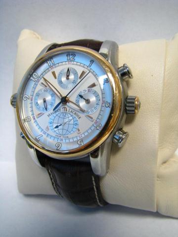 Appraisal: Maurice LaCroix Chrono Globe ML Gentleman's watch with leather band