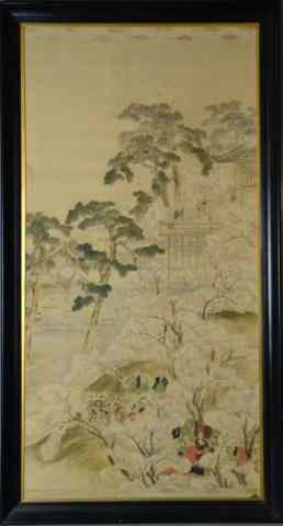 Appraisal: A Large Japanese Water Color Painting On PaperDepicting a village