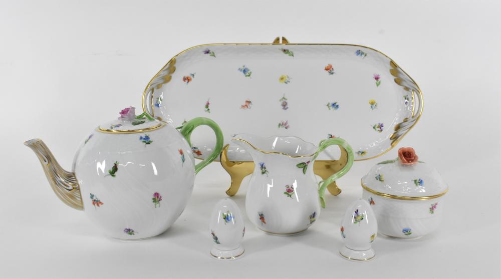 Appraisal: Each piece marked Comprising a tray a teapot a covered