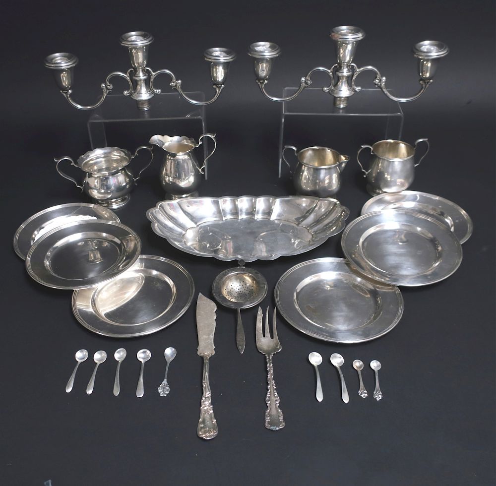 Appraisal: Sterling Silver Cartier Plates Sugars Creamers mixed Sterling Cartier Lord