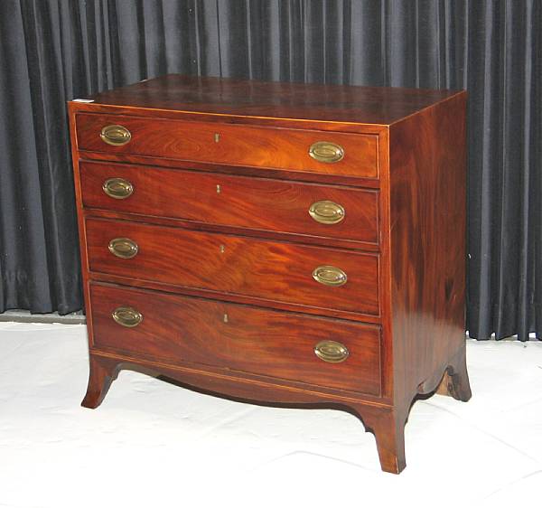 Appraisal: A George III inlaid mahogany chest of drawers third quarter