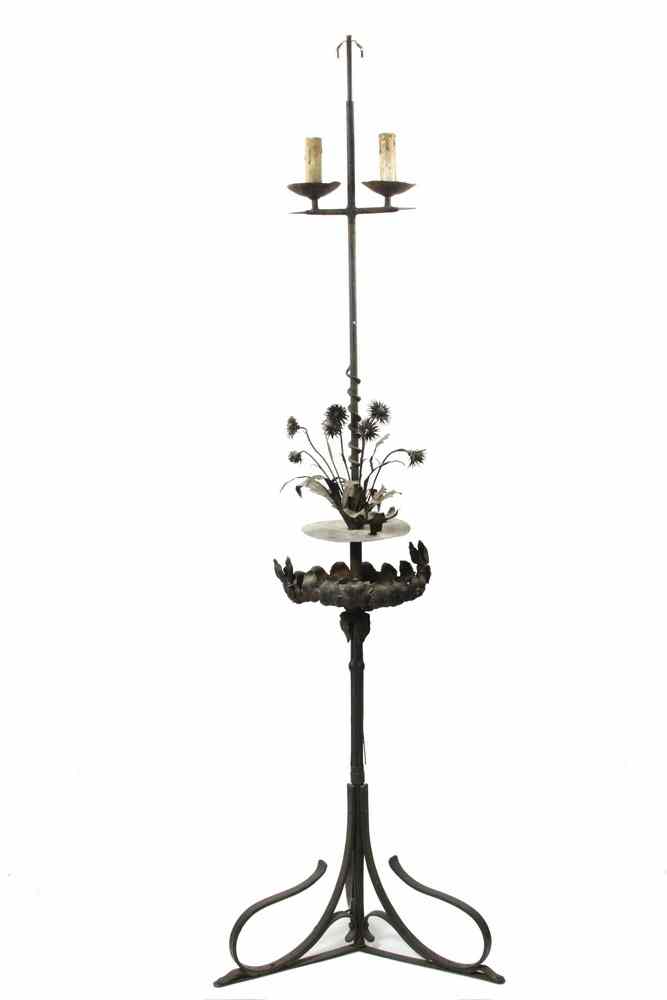 Appraisal: FLOOR LAMP - Early th c hand wrought electric floor