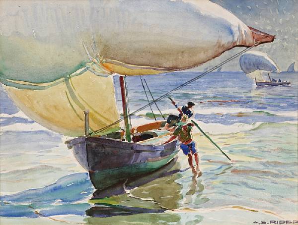 Appraisal: Arthur Grover Rider American - Spanish Boats signed 'A G