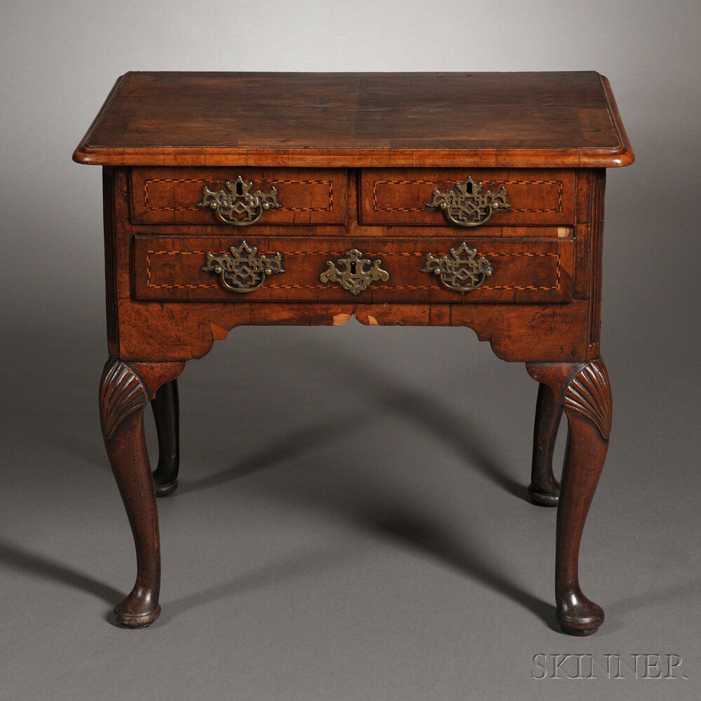 Appraisal: Early Georgian Walnut Lowboy England th century with a row