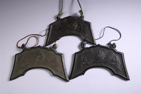 Appraisal: THREE JAPANESE BRONZE GONG Edo Meiji period Each cast with