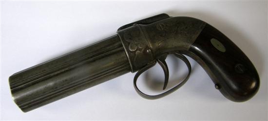 Appraisal: Late th century early th century American percussion pepperpot pistol