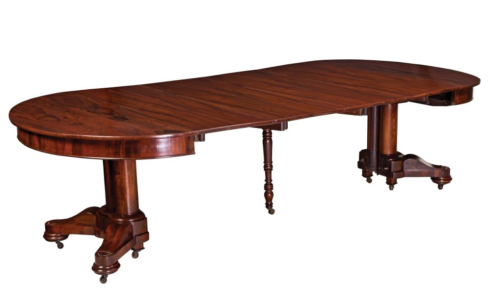 Appraisal: American Classical Carved Rosewood Extension Dining Table c - stamped