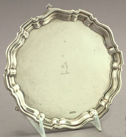 Appraisal: Edwardian Sterling Silver Scroll-Footed Salver in the George III style