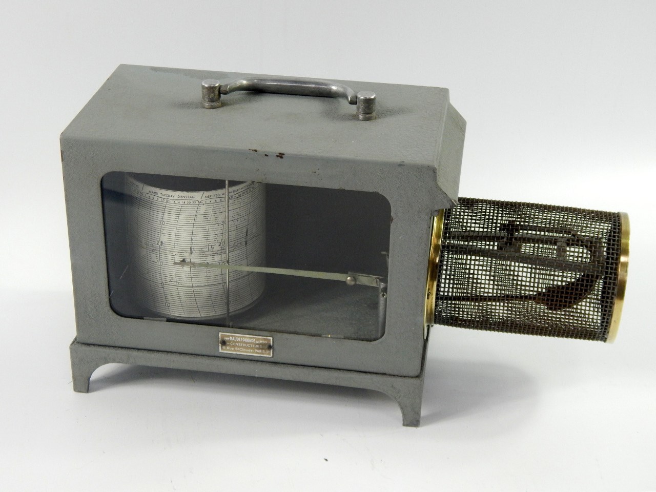 Appraisal: A French grey metal cased thermograph by Mon Naudet-Dourde Cie