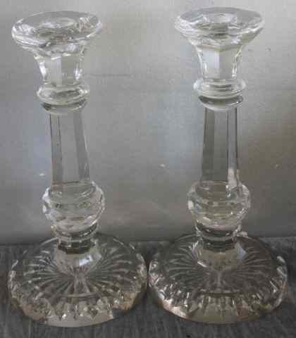 Appraisal: Pair of Crystal Candlesticks From a Queens NY location Dimensions