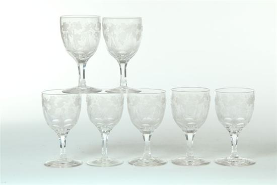 Appraisal: SEVEN BLOWN AND CUT GOBLETS American probably New England rd