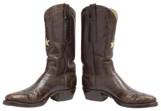 Appraisal: pair Custom made cowboy boots Wheeler Boot Company Houston Texas